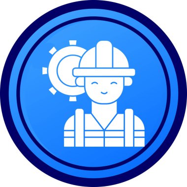 Kasklı bir adamın vektör çizimi