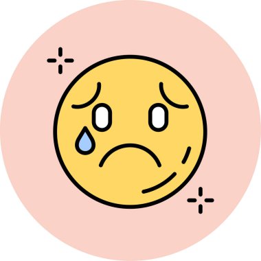 Üzgün yüz simgesi simgesi. üzgün yüz ifadesi üzgün ifade vektör rengi düz izole