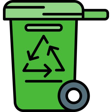 Çöp kutusu simgesi vektörü. İnce çizgi işareti. izole edilmiş sınır sembolü çizimi