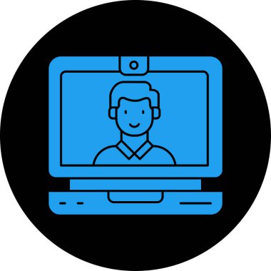 Dizüstü bilgisayar simgesinin vektör çizimi