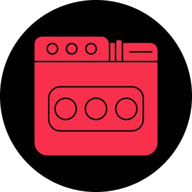 Gaz sobası simgesinin vektör illüstrasyonu