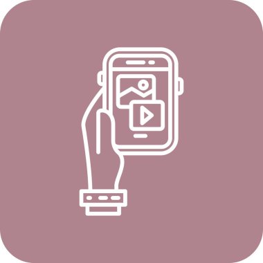 İnsan eli simgesi vektör illüstrasyon grafik tasarımlı akıllı telefon