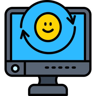 bilgisayar ekranı simgesi. ana hatlı bilgisayar ekranı vektör simgesi düz renk