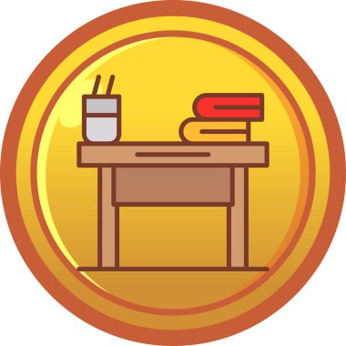 Masa. Web simgesi basit illüstrasyon