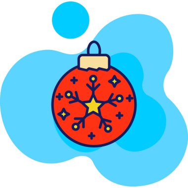 Noel topu web simgesi, basit vektör illüstrasyonu