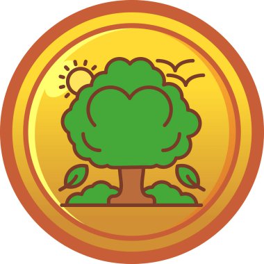 Ağaç simgesinin vektör illüstrasyonu