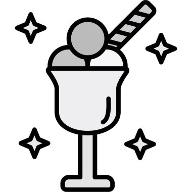 Kokteyl içeceği web simgesi, basit vektör çizimi