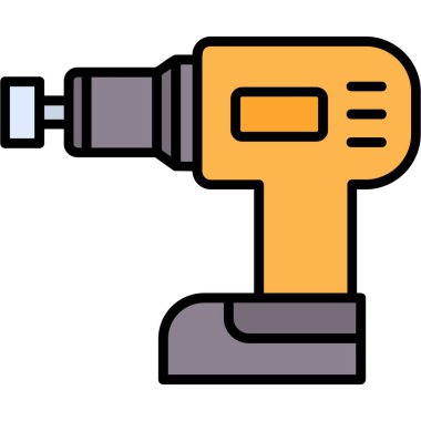 İnşaat tornavida ikonu. taslak tamir aracı vektör rengi düz izole