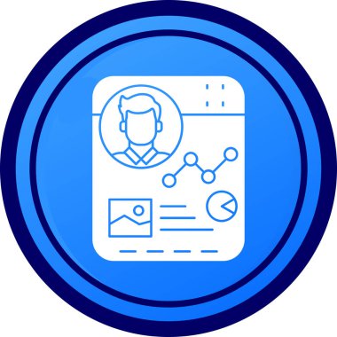 renk çizgisi kullanıcı profili simgesi beyaz arkaplanda izole edildi. kullanıcı profili arayüzü simgesi, kullanıcı profili. Mavi daire ikonu şekillendirir. vektör illüstrasyonu