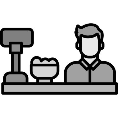 Şef ana hatlarıyla yemek ikonu pişiriyor.