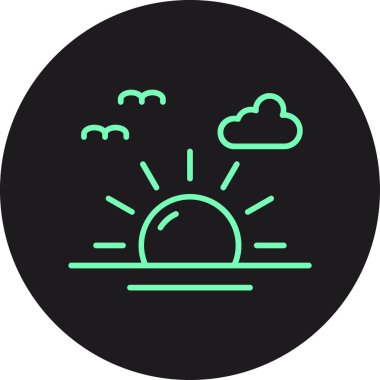 güzel bulut çizgisi vektör simgesi