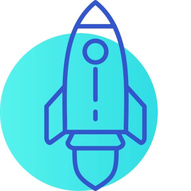 Roket. Web simgesi basit illüstrasyon