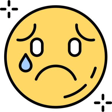 ağlayan emoji simgesi, vektör çizim