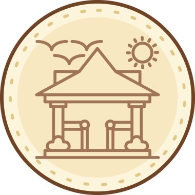 Bina. Web simgesi basit illüstrasyon