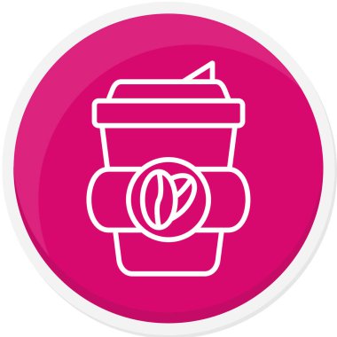 Kahve. Web simgesi basit illüstrasyon