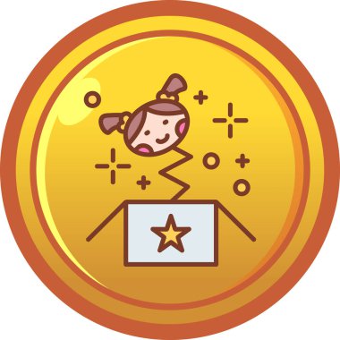 Bir kız simgesinin vektör illüstrasyonu