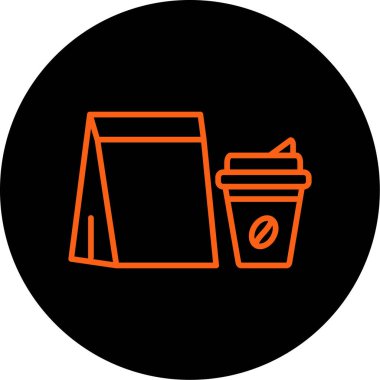 Kahve fincanı simgesi, basit tasarım illüstrasyonu