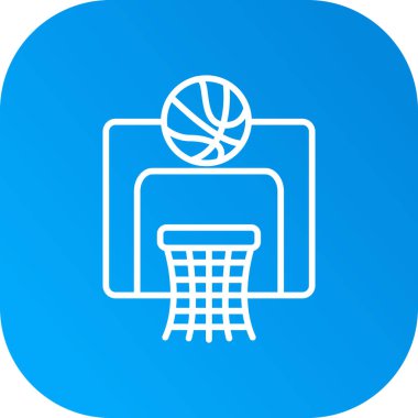 Beyaz arka planda mavi basketbol topu ikonu izole edildi. Spor sembolü. Mavi daire düğmesi. Vektör İllüstrasyonu