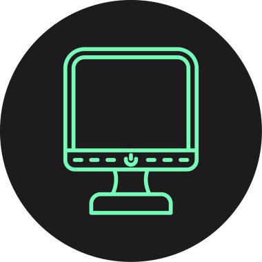 bilgisayar monitörü ikon vektör illüstrasyonu