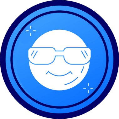 Mavi bir dairenin yuvarlak daire simgesinin vektör çizimi