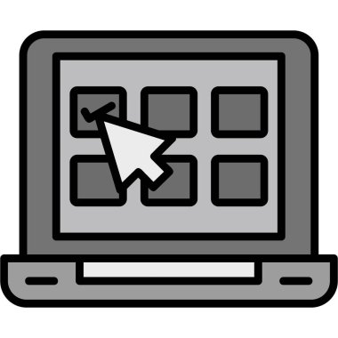 Okun simgesi olan dizüstü bilgisayar. beyaz arkaplanda izole edilmiş web tasarımı için oklar yukarı vektör simgesi ile ana hatlı bilgisayar