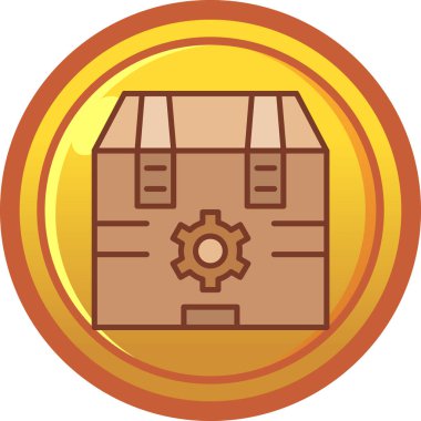 Bitcoin ile bir kutunun vektör illüstrasyonu