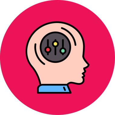 Beyni olan insan kafası. resimleme