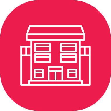 Modern bina ikonundan yoksun vektör illüstrasyonu