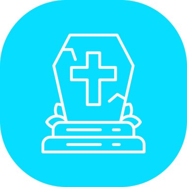 mezar vektör simgesi. Basit resimleme