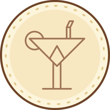 Bir kokteyl ikonunun vektör illüstrasyonu