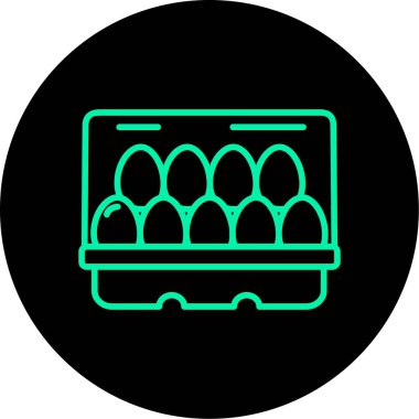 Yumurta simgesi vektörü. İnce çizgi işareti. İzole edilmiş kontür sembolü gösterimi