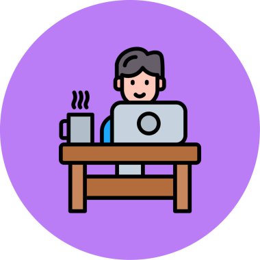 Ev simgesinden çalışan adam - taslak biçimi