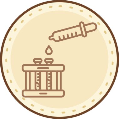 Bir şırınga ve madeni para simgesinin vektör çizimi