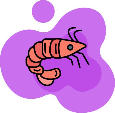 Karides simgesi vektör illüstrasyonu