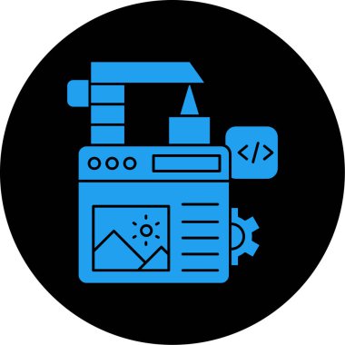 Bir robot simgesinin vektör illüstrasyonu