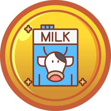 Beyaz arka planda izole edilmiş inek sütü ikonu. Süt sembolü stok vektör illüstrasyonu