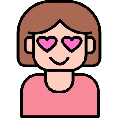 Sevimli mutlu kız ikonu