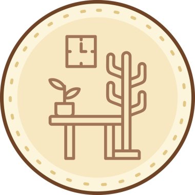 Kaktüs. Web simgesi basit illüstrasyon