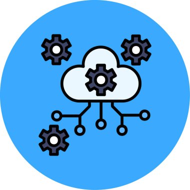 bulut hesaplama vektörü simgesi