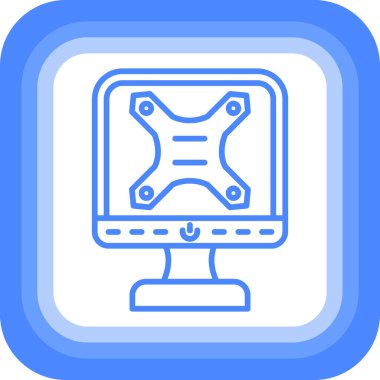 Bilgisayar monitörü simgesi. Beyaz arkaplanda izole edilmiş web tasarımı için ana bilgisayar izleme vektör simgesi