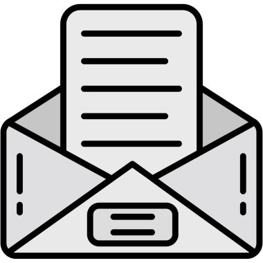 posta zarfı simgesi ana hat biçiminde