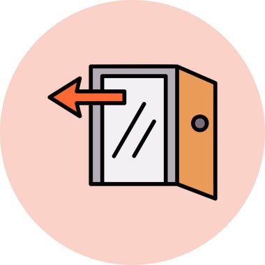 Kapı. Web simgesi basit illüstrasyon