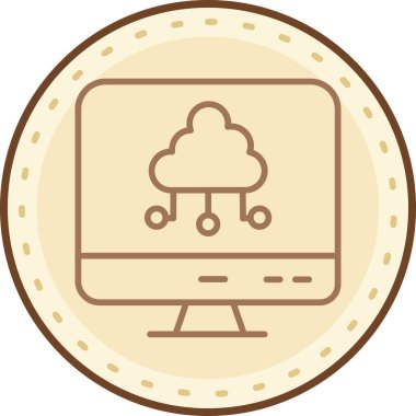 Bulut. Web simgesi basit illüstrasyon