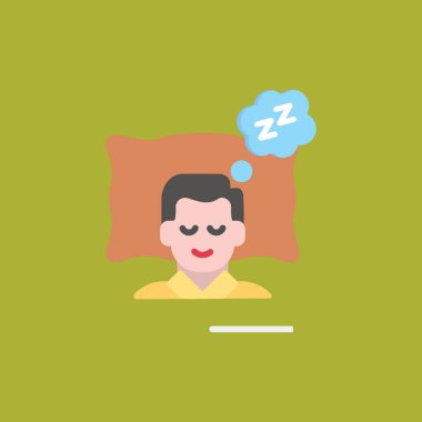 uyuyan çocuk simgesi, düz stil tasarımı