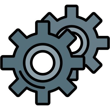 Dişliler. Web simgesi basit illüstrasyon