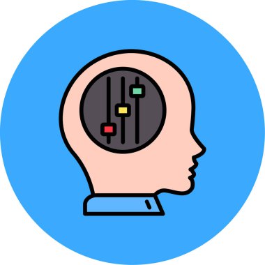 Beyin. Web simgesi vektör illüstrasyonu