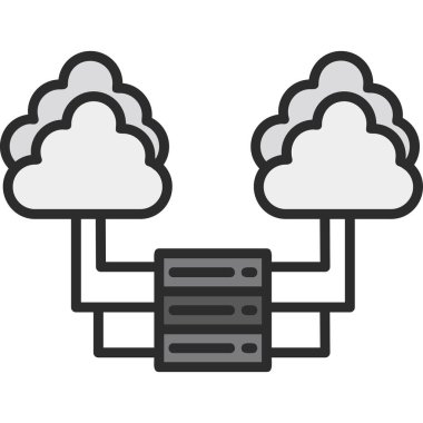 veri bulut simgesi. Web için veri bulut vektör simgesinin özet çizimi