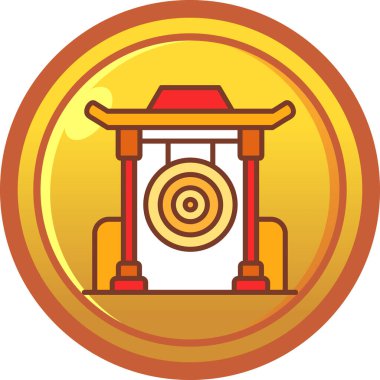 Çin madeni para ikonu vektörü. vektör illüstrasyonu