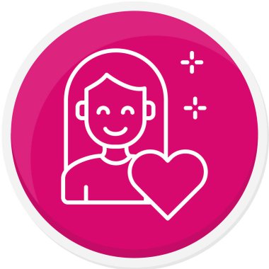 Bir kadın ve bir kalbin vektör çizimi