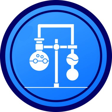 Kimyasal matara vektör simgesi modern basit çizgi çizimi, kimyasal matara ve kimyasal